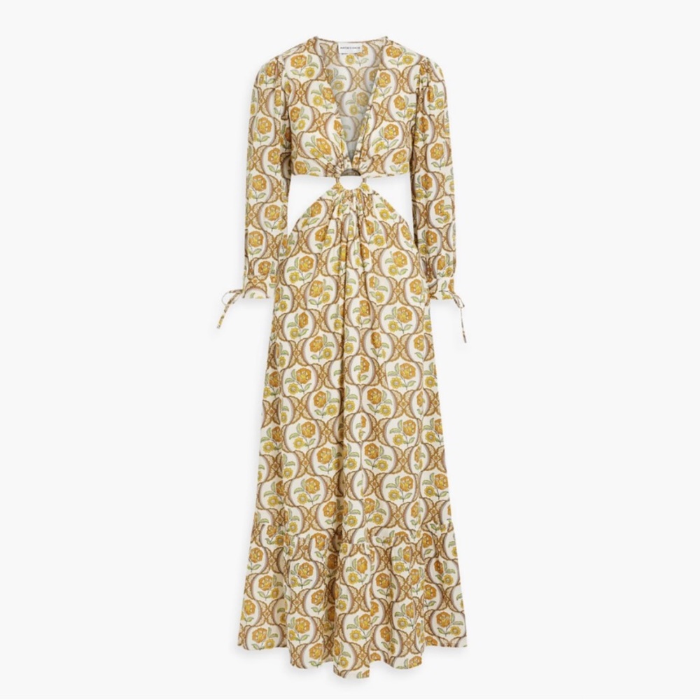 Antik Batik Floral Bohemian Daydream Flowy Boho Cut Out Resort Maxi Dress